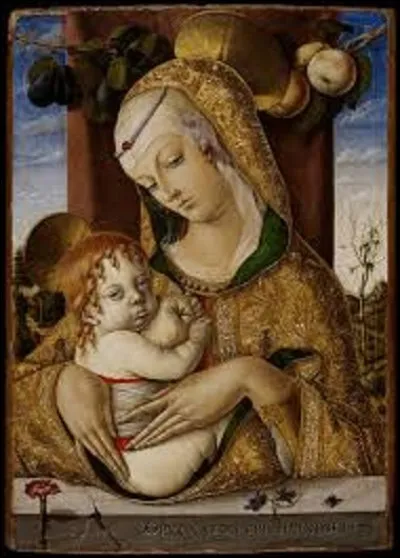 ''Vierge à l'Enfant avec une pomme'' est une tempera et or sur panneau de bois réalisée vers 1480. Quel artiste d'art gothique a exécuté ce tableau ?