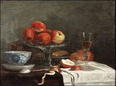 ''Nature morte à la pomme, tasse, cuillère et verre à vin'' est un tableau impressionniste peint entre 1853 et 1856. Quel peintre a réalisé cette toile ?