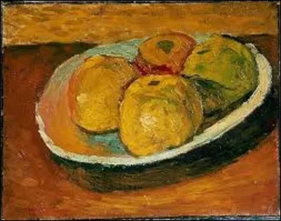 Vers 1920, quel fauviste a exécuté cette toile intitulée ''Pommes dans une assiette'' ?