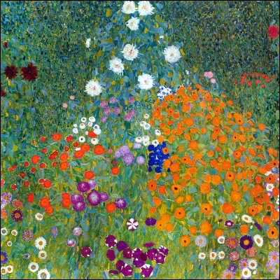 Qui est l'auteur de la toile "Bauerngarten", ou "Jardin de campagne" en français, emplie de fleurs ?