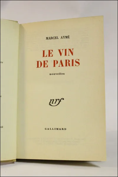 Quelle est l'année de publication du livre "Le Vin de Paris" ?