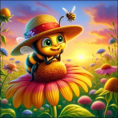 Et qui se cache sous son chapeau après avoir butiné la fleur ?