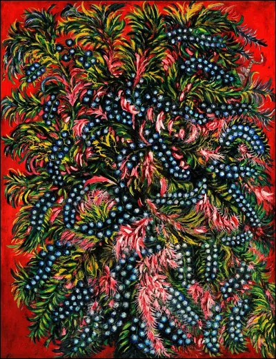 Qui a peint Grappes et feuilles roses ?