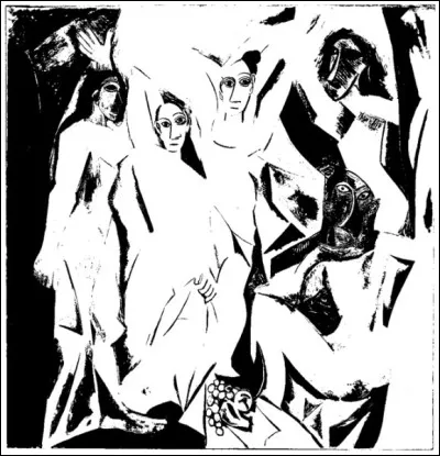 Ce célèbre tableau de Pablo Picasso est censé être en couleur mais, pour ce quiz, il est en noir et blanc. Quel est son nom ?