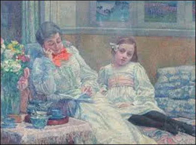 ''Une femme lisant et une fillette'' est une toile pointilliste datant de 1899. Quel peintre a réalisé ce tableau ?