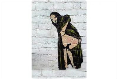 On termine sur une note d'humour encore avec La Joconde. 
Quel street artiste est l'auteur de Mona Mooning ?