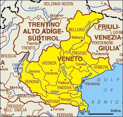 Dans ce quatuor, quelle ville italienne n'est pas située en Vénétie ?