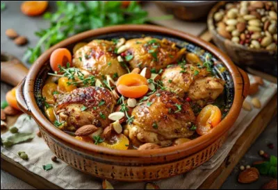 Afrique du Nord
De la viande, des légumes, des épices, cela cuit dans un plat spécial. Connu à travers le monde. 
C'est...