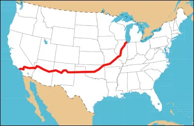 Quel est le nom de lancienne route américaine qui reliait Chicago (Illinois) à Santa Monica (Californie), entre les années 1926 et 1985 ?