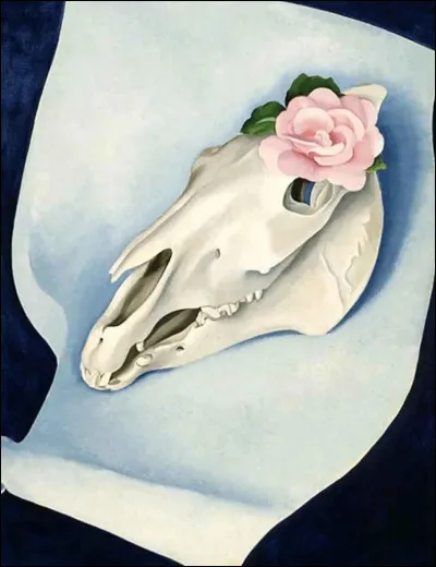 Qui a peint Crâne de cheval avec rose ?