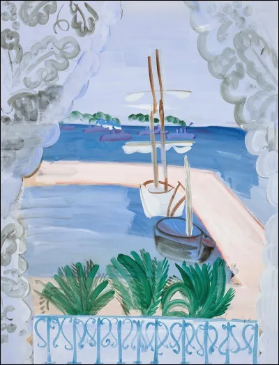 Sublimes nuances de bleu pour une "Fenêtre ouverte à Golfe Juan". Qui est l'artiste ?