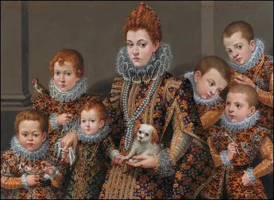 Qui était le père de l'auteure du Portrait de Bianca degli Utili Maselli, entourée de six de ses enfants ? C'est-à-dire Lavinia Fontana.