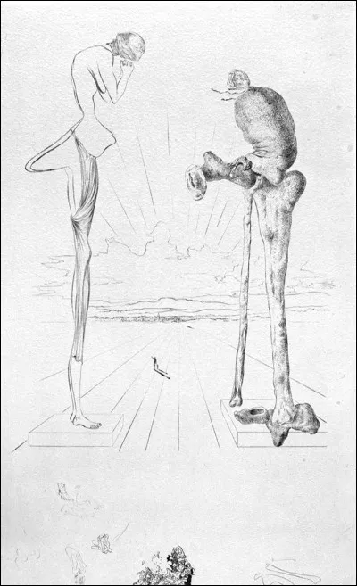 Où est le paysan de L'Angélus sur cette illustration des Chants de Maldoror ?