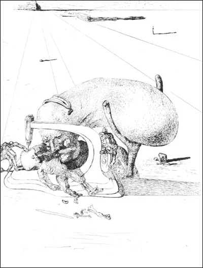 Pour terminer, où Dali a-t-il caché L'Angélus dans cette illustration pour Les Chants de Maldoror ?