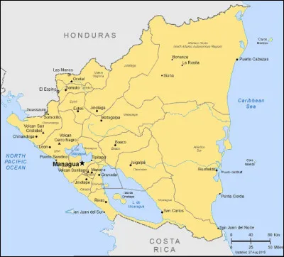 Quel est ce pays, le plus étendu d'Amérique centrale baigné par la mer des Caraibes à l'est et par l'océan Pacifique à l'Ouest ?