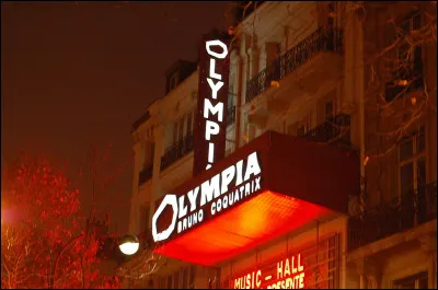 Quelle est la particularité de L'Olympia, salle de spectacle de Paris ?