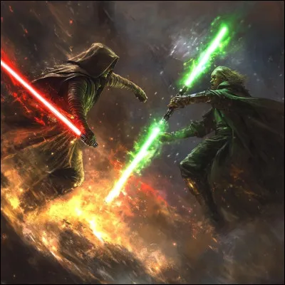 Votre adversaire d&eacute;gaine un sabre laser et vous attaque dans le but de vous tuer, il poss&egrave;de la force mais ne vous surclasse pas...