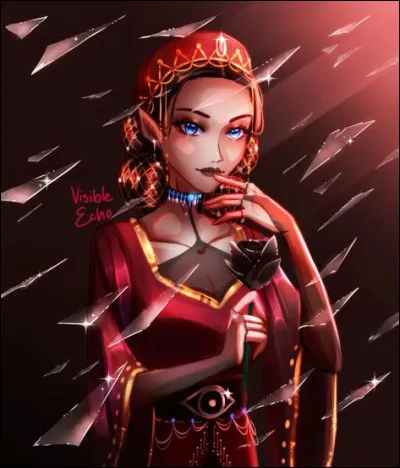 De quelle couleur est l'attache-cheveux de Grizel sur la photo avec Sandor ?