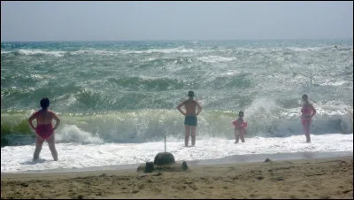 De quelle couleur est la flamme de baignade quand tout est surveillé, mais que la baignade peut savérer dangereuse ?