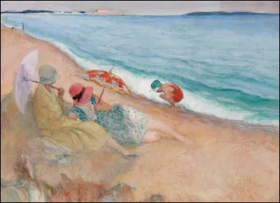 Qui a peint "Deux femmes et un enfant au bord de la mer" ?