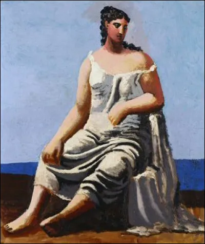 Qui a peint "Femme assise au bord de la mer" ?