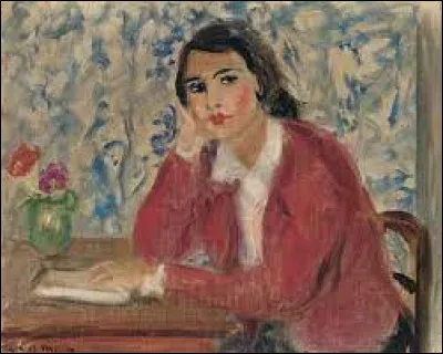 Sa toile se nomme "Jeune Femme brune à la veste rouge" :