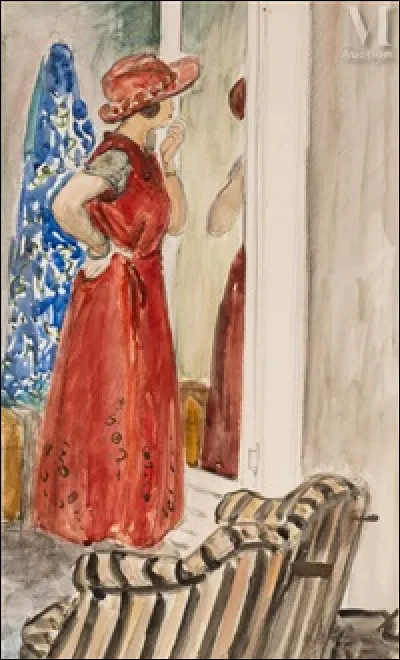 Qui a peint "Femme à la robe rouge" ?