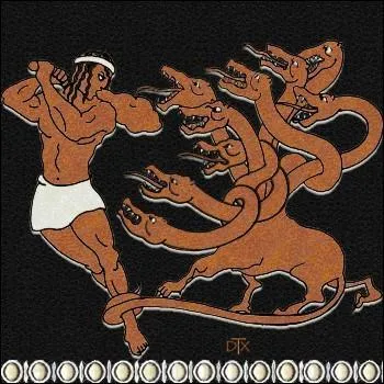 Aprs avoir coup toutes les ttes et que Iolas cautrise les plaies au feu, Hracls enfoui la tte immortelle sous un norme rocher. Toutefois, Eurysthe contesta son succs. Pourquoi ?