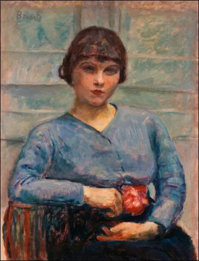 Qui a représenté cette "Jeune Fille en bleu à la rose" ?