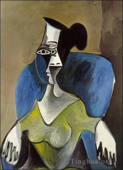 Qui a représenté cette "Femme assise dans un fauteuil bleu" ?