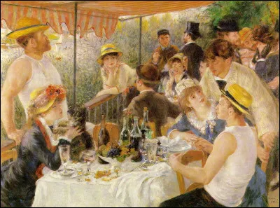"Le Déjeuner des canotiers" est une œuvre d'Auguste Renoir, créée entre 1880 et 1881. Savez-vous où se déroule la scène ?