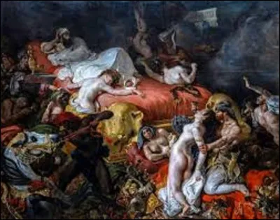Créée vers 1827, ''La mort de Sardanapale'' est une toile réalisée par un romantique. Quel artiste est l'auteur de cette peinture d'histoire ?