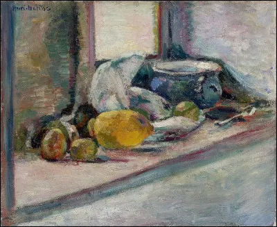 Quel peintre français est l'auteur de ce tableau intitulé ''Pot bleu et citron'' ?