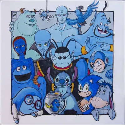 Quel est le titre du film où l'on trouve de grands personnages bleus ?