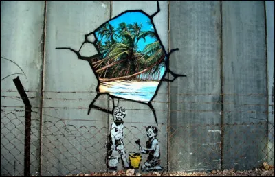 Banksy a aussi réalisé d'autres uvres représentant l'espoir des populations en guerre. Celle-ci, entre autres, représente des enfants. Où peut-on la voir ?