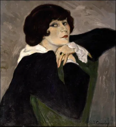 René Carrère a su capturer à travers sa palette, le charme et l'élégance de cette femme de lettres. Qui est-ce ?