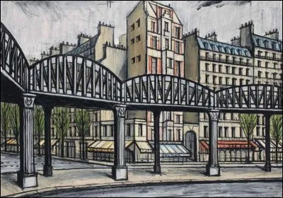 Quel peintre français est l'auteur de ce tableau intitulé ''Le Métro Aérien Et Le Boulevard Rochechouart, Métro Jaurès'' ?