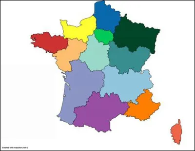 Quelle est la région colorée en rouge sur cette carte ?