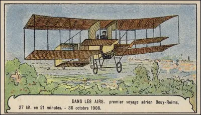 Quel pionnier de l'aviation réalise pour la première fois en 1908 un voyage aérien entre 2 communes Bouy et Reims (17 km) dans le département de la Marne ?
