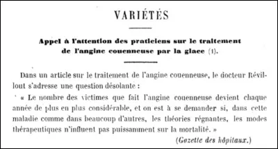 Au XIXe si&egrave;cle, la dipht&eacute;rie tapissait les amygdales de la population sur fond d'&eacute;pid&eacute;mie mondiale. Ses membranes blanch&acirc;tres et adh&eacute;rentes lui valurent un certain qualificatif...