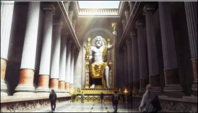 À Olympie, en Grèce, se trouvait cette énorme statue de Zeus en chryséléphantine. Mais qu'est-ce que c'est que ça ?