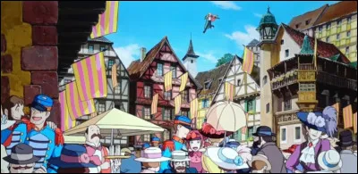 En France, cette fois, avec le Château ambulant. À quelle ville française ces belles maisons à colombages vous font-elles penser ?