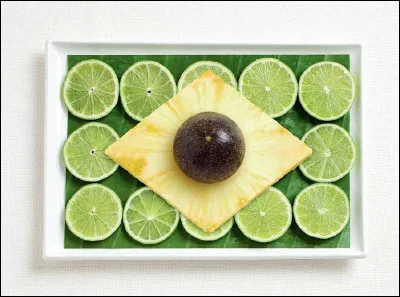 C'est un pays tropical bien représenté par du citron vert, de l'ananas et un avocat.