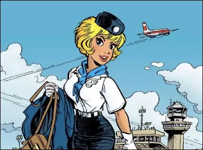 Quel est le prénom de cette hôtesse de l'air de BD ?