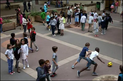 Que fais-tu dans la cour de récréation du collège ?