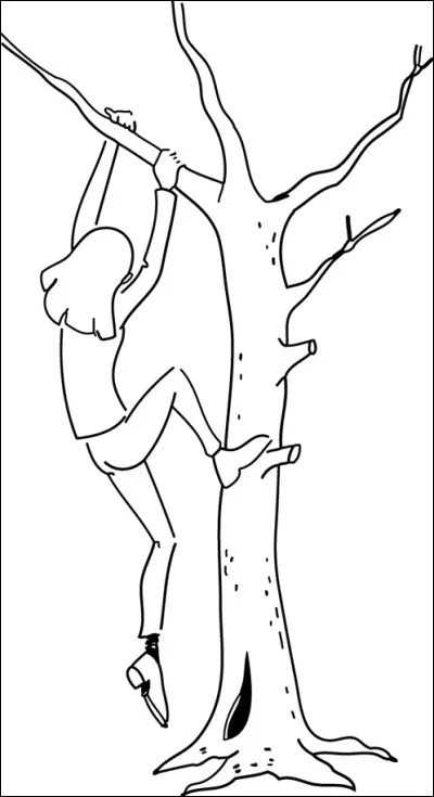 Elle ... blessée en grimpant dans un arbre.