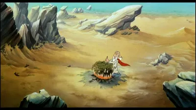 Dans ''Le coup du menhir'' quel est l�effet de la premi&egrave;re potion concoct&eacute;e par le druide fou ?