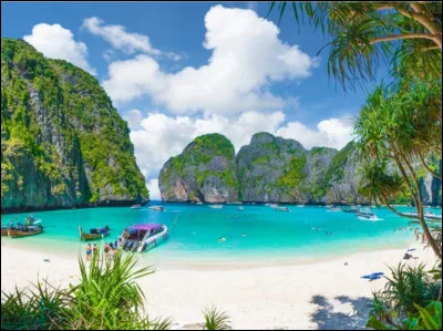 On part pour la Thaïlande avec Maya Bay, et ses petits bateaux traditionnels appréciés des touristes. Cette plage très fréquentée se situe dans les îles...
