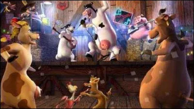 Quel dessin animé présente une vache dans un monde dystopique où les animaux dirigent la planète ?