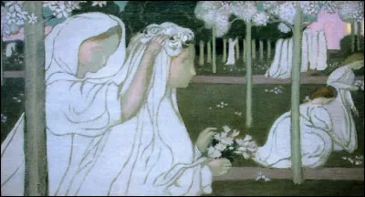 Qui a peint "Les communiantes - la promenade au jardin" ?